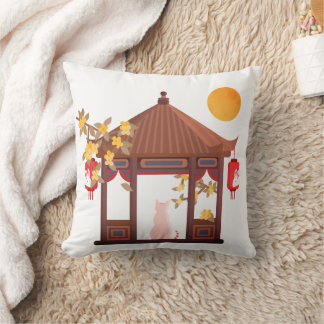 Coussin Chat de la Lune chinoise de la mi-automne dans un