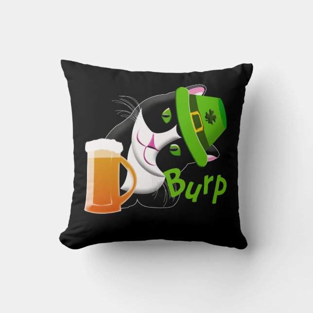 Coussin Chat de la Saint Patrick (Recto)