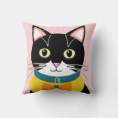 Coussin Chat de luxe avec Bowtie jaune et collier (Verso)