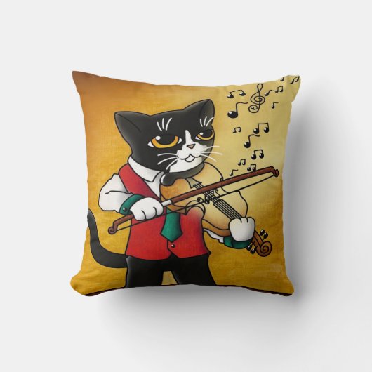 Coussin Chat de musique violon (Recto)