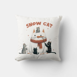 Coussin Chat de neige