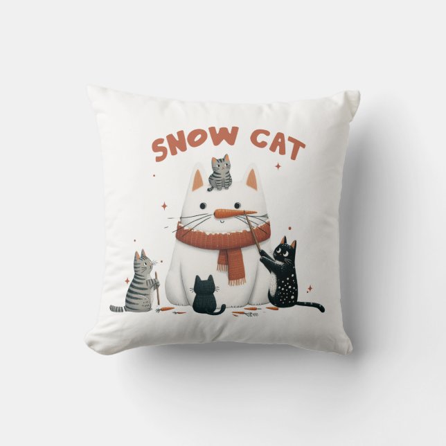 Coussin Chat de neige (Recto)