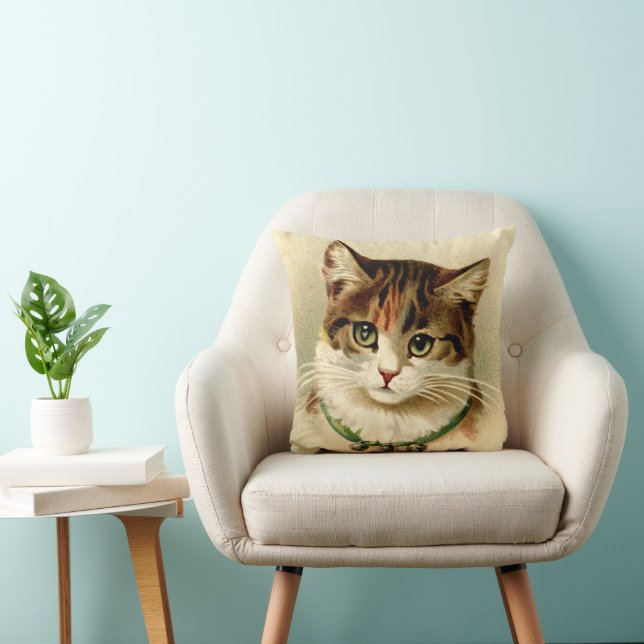 Coussin Chat De Noël Rétro vintage Avec Cloches (Chaise)