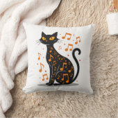 Coussin Chat de note de musique T-shirt Halloween note de (Couverture)