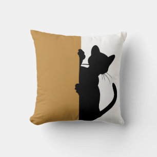 Coussin Chat de Pékin minimal moderne Jaune