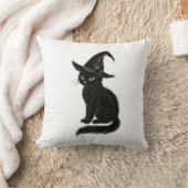 Coussin Chat de sorcière – Illustration d'Halloween à l'en (Couverture)