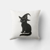 Coussin Chat de sorcière – Illustration d'Halloween à l'en (Verso)