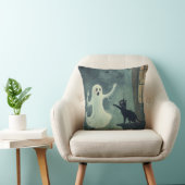 Coussin Chat d'Halloween et fantôme (Chaise)