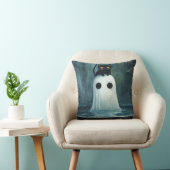 Coussin Chat d'Halloween et fantôme dans la piscine (Chaise)