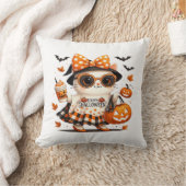 Coussin Chat d'Halloween mignon � Chaton sorcière Kawaii a (Couverture)