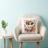 Coussin Chat d'Halloween mignon � Chaton sorcière Kawaii a (Chaise)