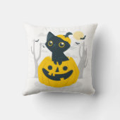 Coussin Chat d'Halloween mignonne se levant de chauves-sou (Verso)