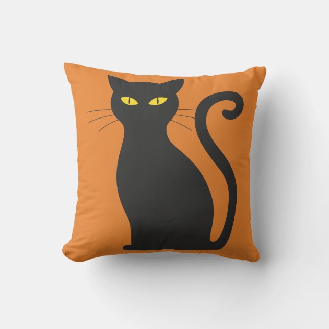 Coussin Chat d'Halloween vintage (Recto)
