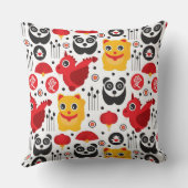 Coussin Chat, dragon, et panda chanceux de la Chine (Verso)