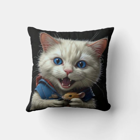 Coussin Chat drôle (Verso)