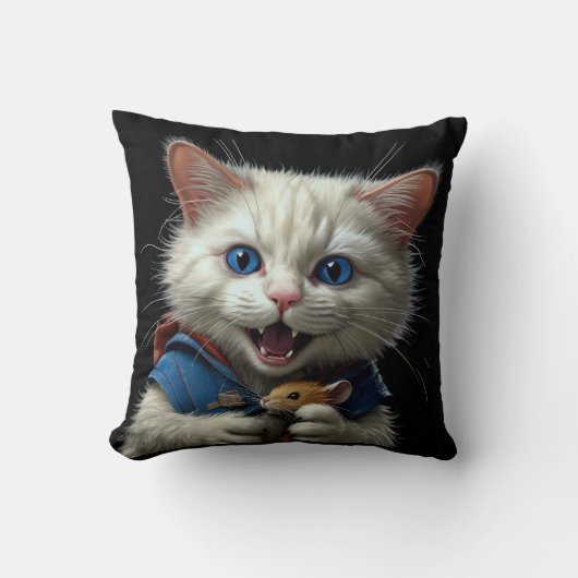 Coussin Chat drôle (Recto)