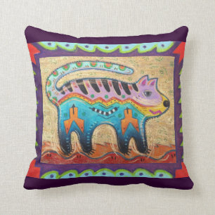 Coussin Chat du sud-ouest grincheux d'art populaire