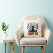 Coussin Chat effrayant Halloween Dessin de gravure vintage (Chaise)