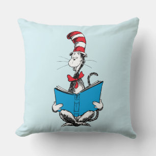 Coussin Chat en lecture Casquette
