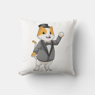 Coussin Chat en marié avec ruban