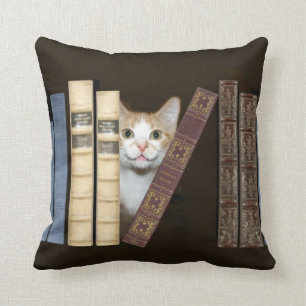 Coussin Chat et livres