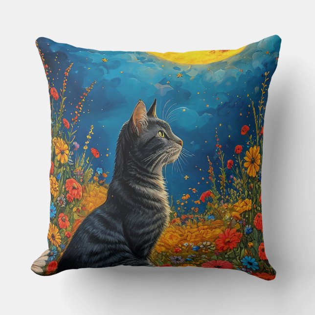 Coussin Chat et lune (Recto)