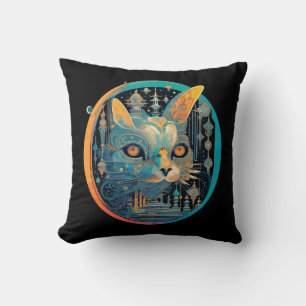 Coussin Chat étrange qui fixe vos phares