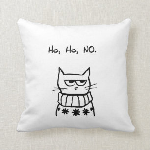 Coussin Chat fâché dans un chandail de Noël - Noël dr