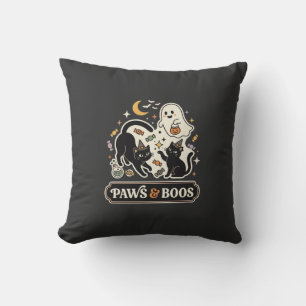 Coussin Chat Fantôme Magie Halloween