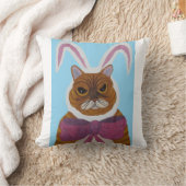 Coussin Chat Fou en Oreilles de Lapin de Pâques  (Couverture)