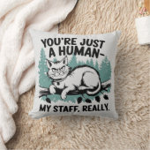 Coussin Chat Grumpy - 'Vous êtes juste un humain, mon pers (Couverture)