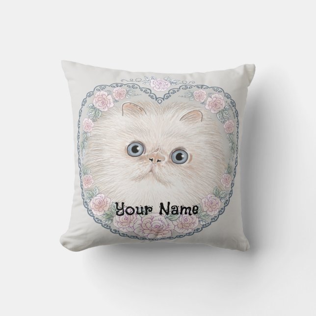 Coussin Chat himalayen coeur  (Recto)