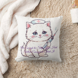 Coussin Chat infirmière personnalisé