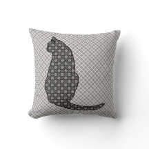 Chat japonais - Kimono noir et blanc
