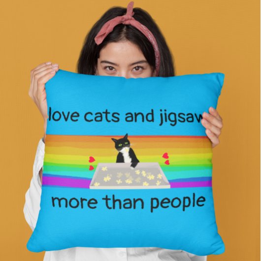 Coussin chat jigsaw vous aimez plus de chats ou puzzles ji