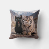 Coussin Chat joyeux vs. Chat grincheux – Humour (Verso)