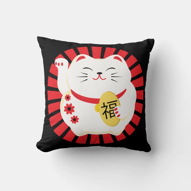 Coussin Chat Lucky Bonne Fortune (Recto)