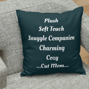 Coussin Chat Maman Plush Doux Charming Cosy Cute Mignonne 