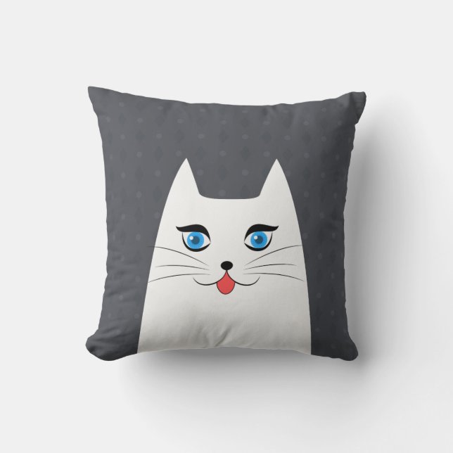Coussin Chat mignon avec la langue collant (Recto)