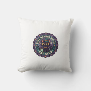 Coussin Chat mignon de film d'horreur T-Shirt - Cu