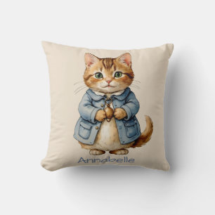 Coussin Chat Mignon de Style Ancien Personnalisé