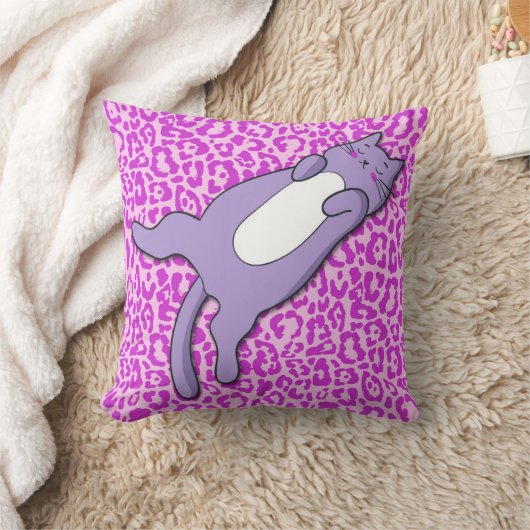 Coussin Chat mignon pourpre dormant (Couverture)