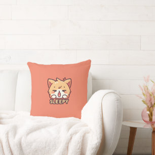 Coussin Chat mignon, Sleepy