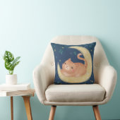 Coussin Chat mignon sur la Lune (Chaise)