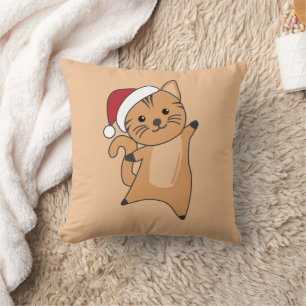 Coussin Chat Noël Neige Hiver Animaux Chats Jeter Pillo