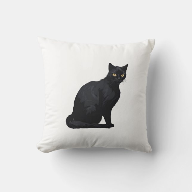 Coussin chat noir (Recto)