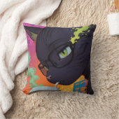 Coussin Chat noir animé mystique (Couverture)