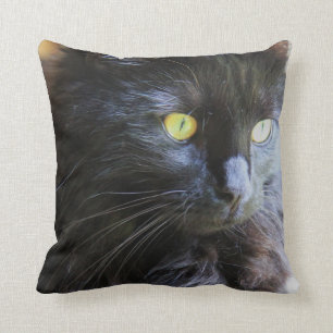 Coussin Chat noir dans votre visage ! carreau