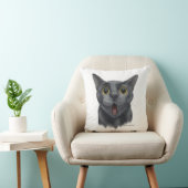 Coussin Chat noir de dessin animé drôle (Chaise)
