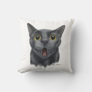 Coussin Chat noir de dessin animé drôle